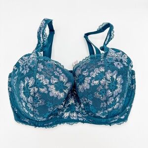 Victoria's Secret Body By Victoria Green & Silver Lace Lined Demi Bra